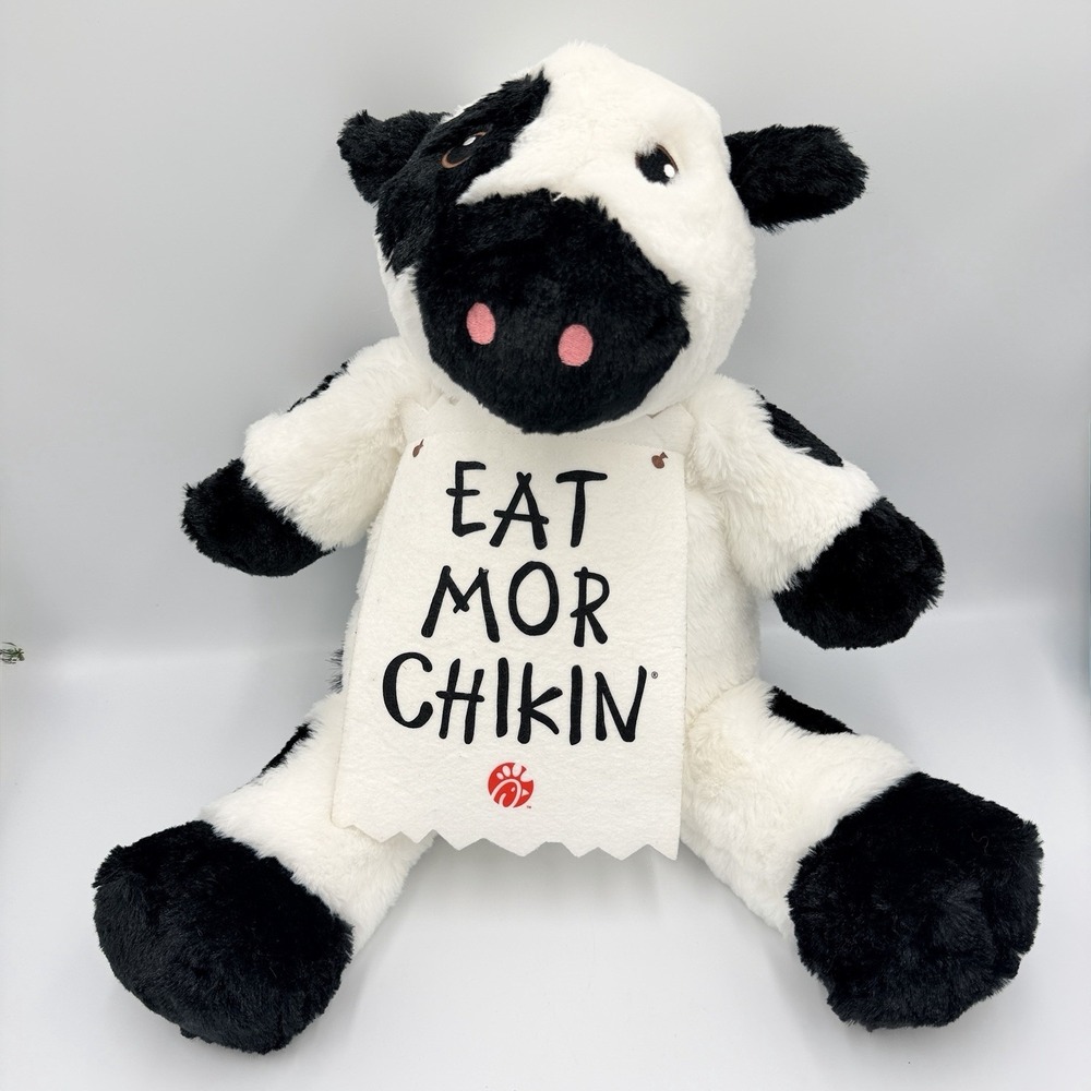 Chick-fil-A Eat Mor Chikin Cow Plush Stuffed Animal 2024 Promo Soft Toy 18"